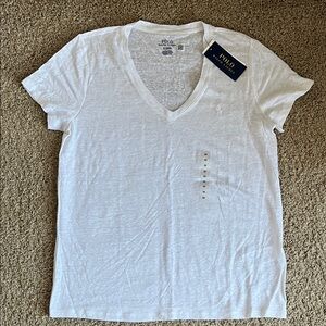 Polo by Ralph Lauren Classic White V-Neck Tee
